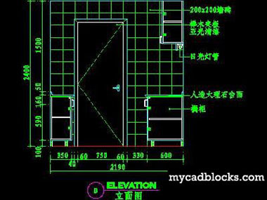 Kitchen CAD plane and elevation 19